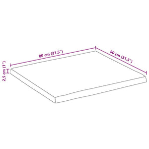 Επιφάνεια Γραφείου Τετράγωνη 80x80x2,5 εκ. Μασίφ Ξύλο Ακακίας - Pakobazaar