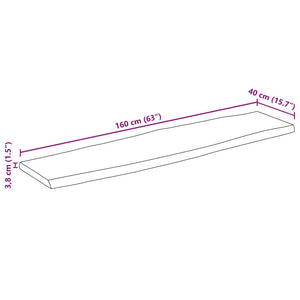 Επιφάνεια Τραπεζιού Ορθογώνια 160x40x3,8 εκ. Μασίφ Ξύλο Ακακίας - Pakobazaar