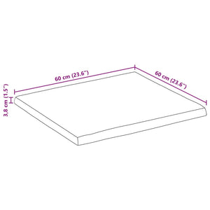 Επιφάνεια Τραπεζιού Ορθογώνια 60x60x3,8 εκ. Μασίφ Ξύλο Ακακίας - Pakobazaar