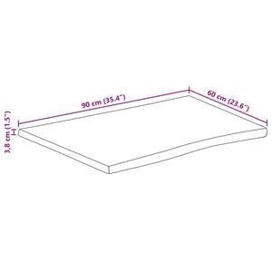 Επιφάνεια Τραπεζιού Ορθογώνια 90x60x3,8 εκ. Μασίφ Ξύλο Ακακίας - Pakobazaar