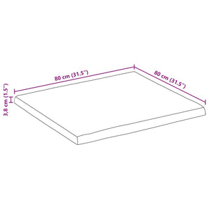 Επιφάνεια Τραπεζιού Ορθογώνια 80x80x3,8 εκ. Μασίφ Ξύλο Ακακίας - Pakobazaar