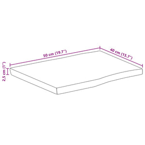 Επιφάνεια Τραπεζιού 50x40x2,5 εκ. Live Edge Μασίφ Ξύλο Μάνγκο - Pakobazaar