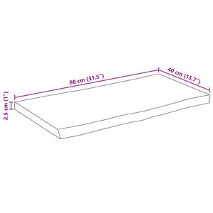 Επιφάνεια Τραπεζιού 80x40x2,5 εκ. Live Edge Μασίφ Ξύλο Μάνγκο - Pakobazaar