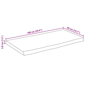 Επιφάνεια Τραπεζιού 100x40x3,8 εκ. Live Edge Μασίφ Ξύλο Μάνγκο - Pakobazaar