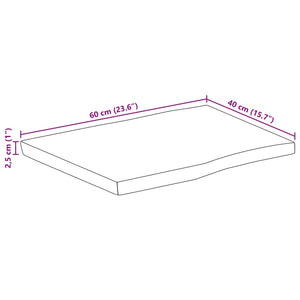 Επιφάνεια Τραπεζιού 60x40x2,5 εκ. Live Edge Μασίφ Ξύλο Μάνγκο - Pakobazaar