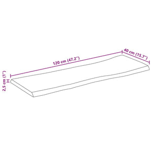 Επιφάνεια Τραπεζιού 120x40x2,5 εκ. Live Edge Μασίφ Ξύλο Μάνγκο - Pakobazaar