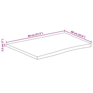 Επιφάνεια Τραπεζιού 80x60x2,5 εκ. Live Edge Μασίφ Ξύλο Μάνγκο - Pakobazaar