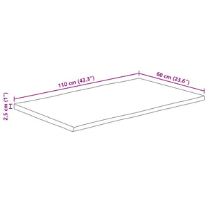Επιφάνεια Τραπεζιού 110x60x2,5 εκ. Live Edge Μασίφ Ξύλο Μάνγκο