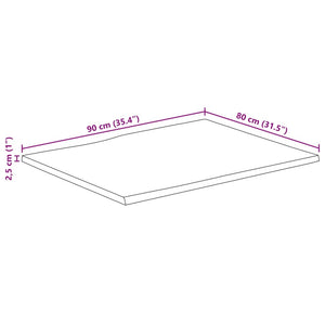 Επιφάνεια Τραπεζιού 90x80x2,5 εκ. Live Edge Μασίφ Ξύλο Μάνγκο
