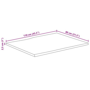 Επιφάνεια Τραπεζιού 110x80x2,5 εκ. Live Edge Μασίφ Ξύλο Μάνγκο