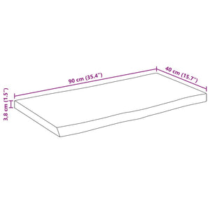 Επιφάνεια Τραπεζιού 90x40x3,8 εκ. Live Edge Μασίφ Ξύλο Μάνγκο - Pakobazaar