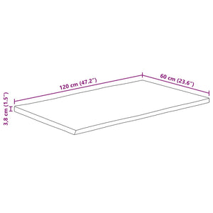 Επιφάνεια Τραπεζιού 120x60x3,8 εκ. Live Edge Μασίφ Ξύλο Μάνγκο - Pakobazaar