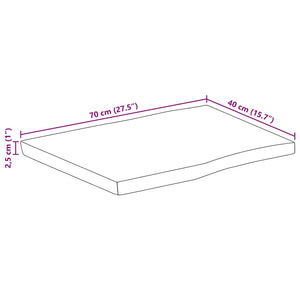 Επιφάνεια Τραπεζιού 70x40x2,5 εκ. Live Edge Μασίφ Ξύλο Μάνγκο