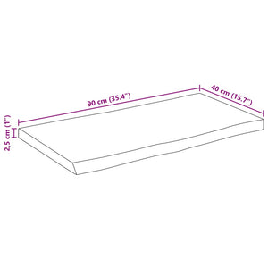 Επιφάνεια Τραπεζιού 90x40x2,5 εκ. Live Edge Μασίφ Ξύλο Μάνγκο - Pakobazaar