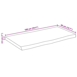 Επιφάνεια Τραπεζιού 100x40x2,5 εκ. Live Edge Μασίφ Ξύλο Μάνγκο