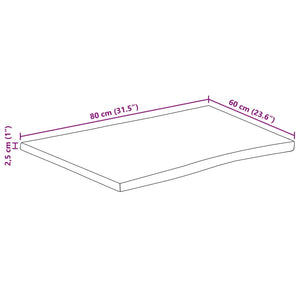Επιφάνεια Τραπεζιού 80x60x2,5 εκ. Live Edge Μασίφ Ξύλο Μάνγκο - Pakobazaar