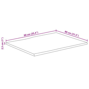 Επιφάνεια Τραπεζιού 90x80x2,5 εκ. Live Edge Μασίφ Ξύλο Μάνγκο - Pakobazaar