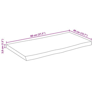 Επιφάνεια Τραπεζιού 80x40x3,8 εκ. Live Edge Μασίφ Ξύλο Μάνγκο - Pakobazaar