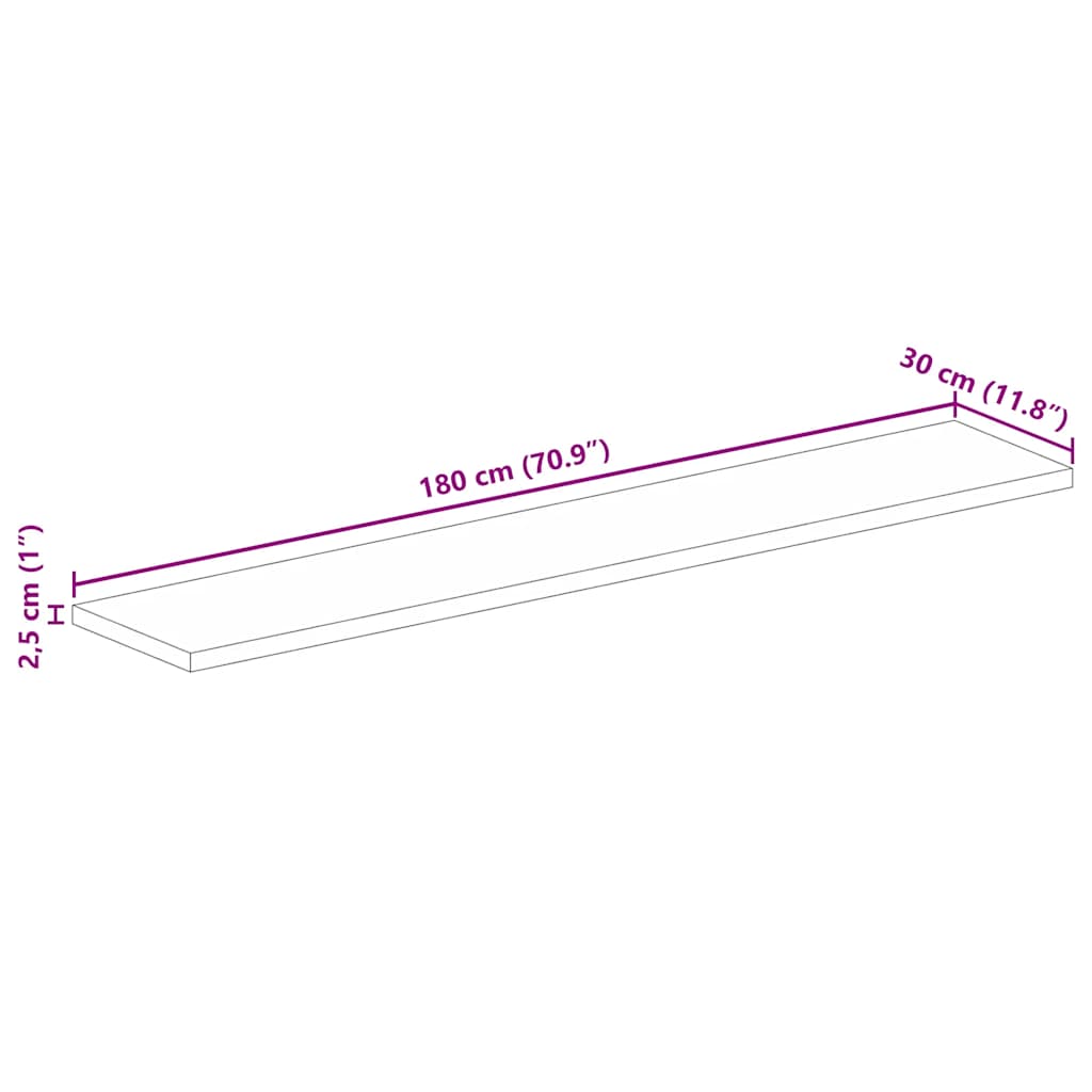 Επιφάνεια Τραπεζιού Ορθογώνια 180x30x2,5 εκ. Μασίφ Ξύλο Ακακίας