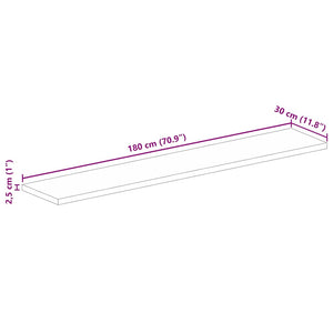 Επιφάνεια Τραπεζιού Ορθογώνια 180x30x2,5 εκ. Μασίφ Ξύλο Ακακίας