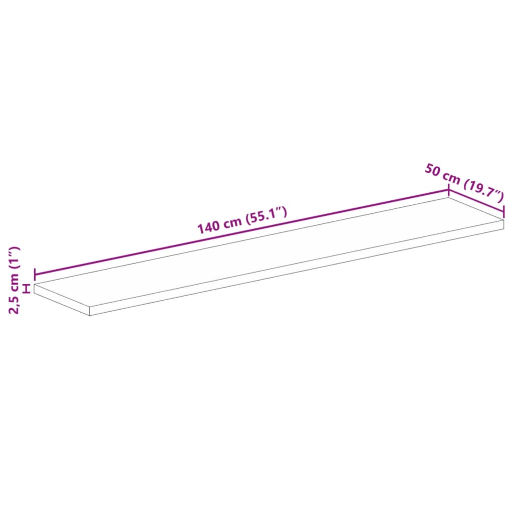 Επιφάνεια Γραφείου Ορθογώνια 140x50x2,5 εκ. Μασίφ Ξύλο Ακακίας - Pakobazaar