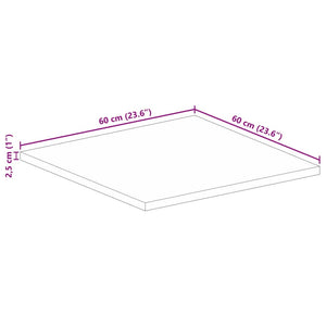 Επιφάνεια Τραπεζιού Τετράγωνη 60x60x2,5 εκ. Μασίφ Ξύλο Οξιάς - Pakobazaar