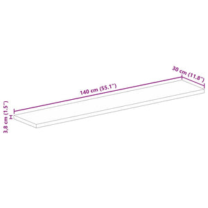 Επιφάνεια Τραπεζιού Ορθογώνια 140x30x3,8 εκ. Μασίφ Ξύλο Ακακίας