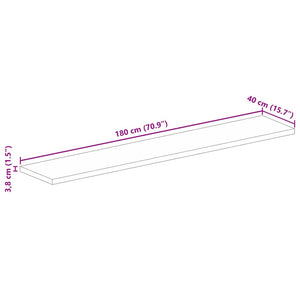 Επιφάνεια Τραπεζιού Ορθογώνια 180x40x3,8 εκ. Μασίφ Ξύλο Ακακίας