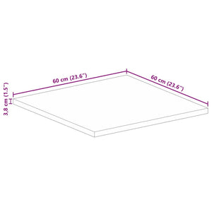Επιφάνεια Τραπεζιού Τετράγωνη 60x60x3,8 εκ. Μασίφ Ξύλο Οξιάς