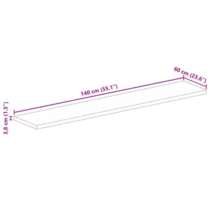 Επιφάνεια Τραπεζιού Ορθογώνια 140x60x3,8 εκ. Μασίφ Ξύλο Ακακίας - Pakobazaar