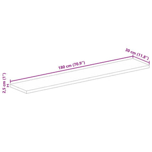 Επιφάνεια Τραπεζιού Ορθογώνια 180x30x2,5 εκ. Ανακυκλωμένο Ξύλο