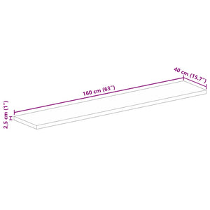 Επιφάνεια Τραπεζιού Ορθογώνια 160x40x2,5 εκ. Ανακυκλωμένο Ξύλο