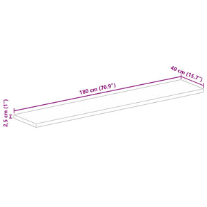 Επιφάνεια Τραπεζιού Ορθογώνια 180x40x2,5 εκ. Ανακυκλωμένο Ξύλο