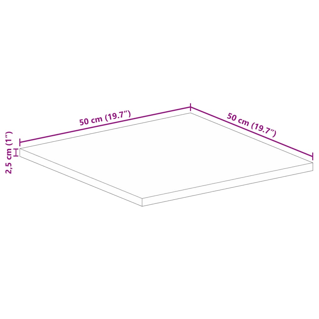 Επιφάνεια Τραπεζιού Τετράγωνη 50x50x2,5 εκ. Ανακυκλωμένο Ξύλο - Pakobazaar