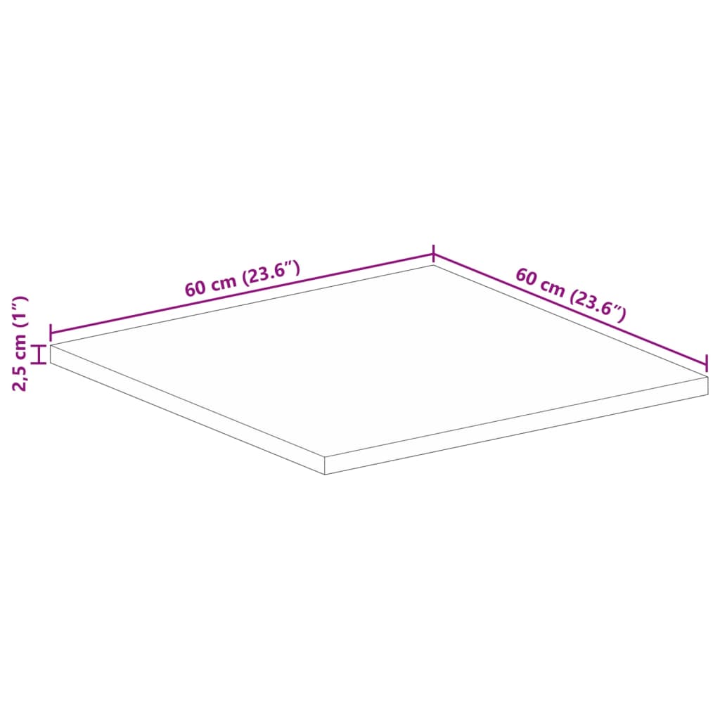 Επιφάνεια Τραπεζιού Τετράγωνη 60x60x2,5 εκ. Ανακυκλωμένο Ξύλο