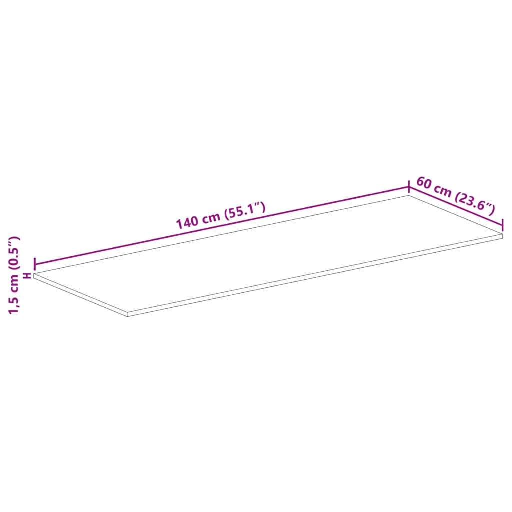 Επιφάνεια Τραπεζιού Ορθογώνια 140x60x1,5 εκ. Ανακυκλωμένο Ξύλο - Pakobazaar