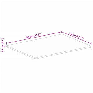 Επιφάνεια Τραπεζιού Ορθογώνια 80x70x1,5 εκ. Μασίφ Ανακυκλ. Ξύλο