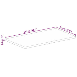 Επιφάνεια Τραπεζιού Ορθογώνια 110x70x2,5 εκ. Ανακυκλωμένο Ξύλο
