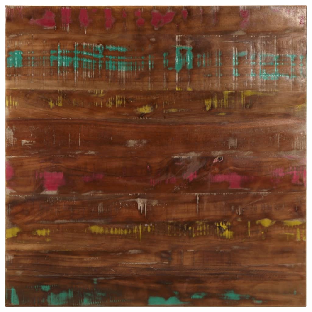 Επιτραπέζιο 80x80x1,5 cm τετράγωνο στερεό ξύλο αναγεννημένο