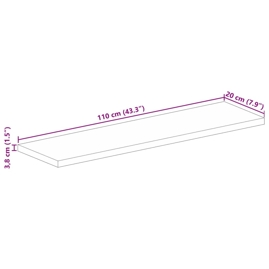 Επιφάνεια Τραπεζιού Ορθογώνια 110x20x3,8 εκ. Ανακυκλωμένο Ξύλο