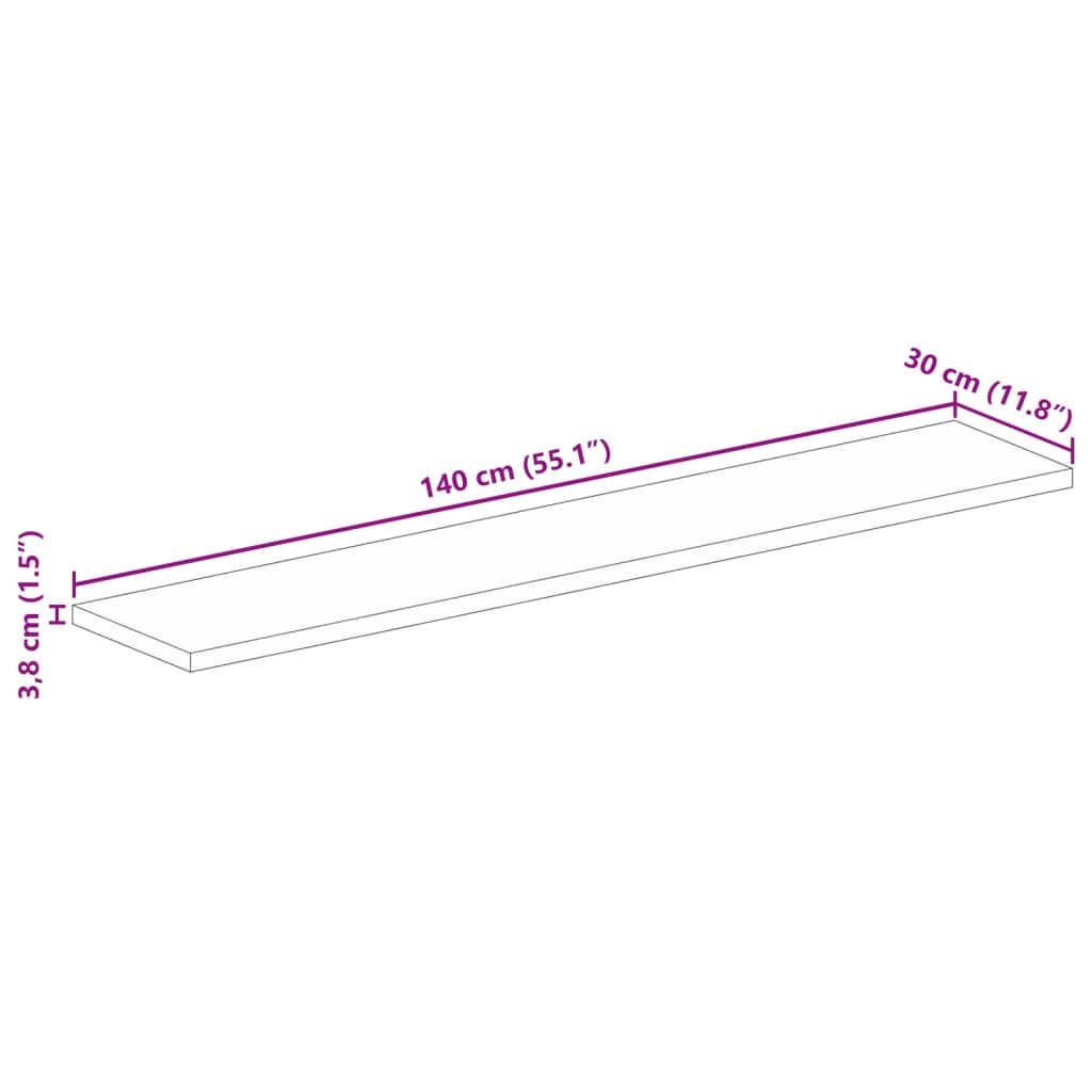 Επιφάνεια Τραπεζιού Ορθογώνια 140x30x3,8 εκ. Ανακυκλωμένο Ξύλο