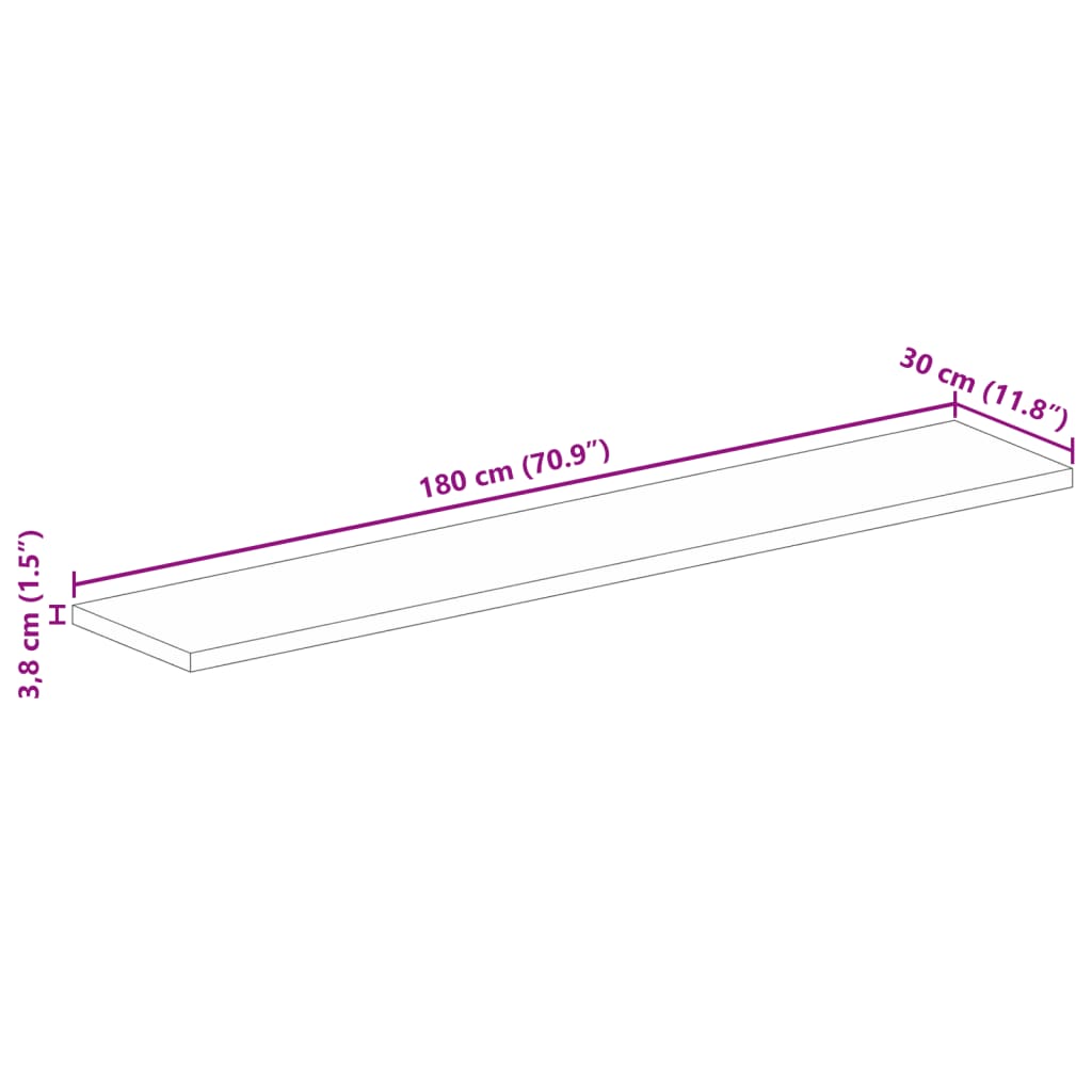 Επιφάνεια Τραπεζιού Ορθογώνια 180x30x3,8 εκ. Ανακυκλωμένο Ξύλο