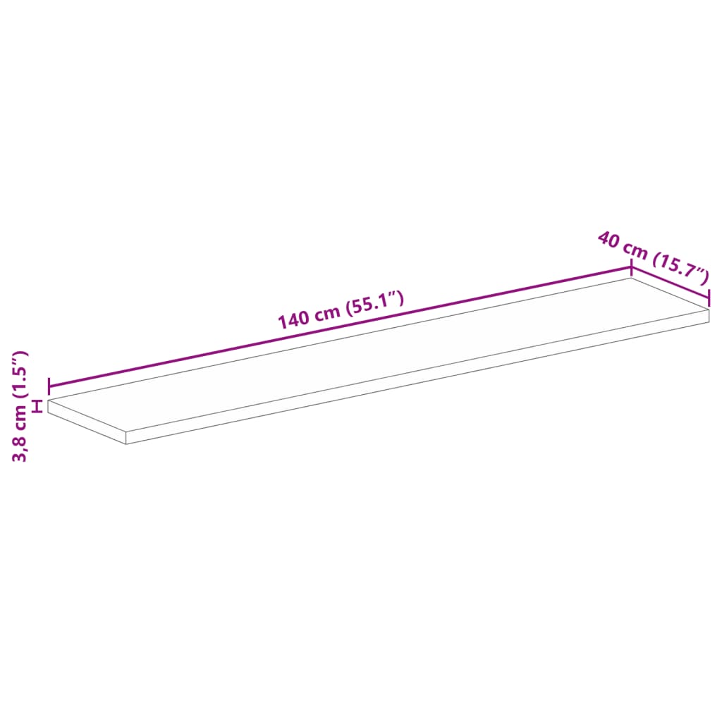 Επιφάνεια Τραπεζιού Ορθογώνια 140x40x3,8 εκ. Ανακυκλωμένο Ξύλο