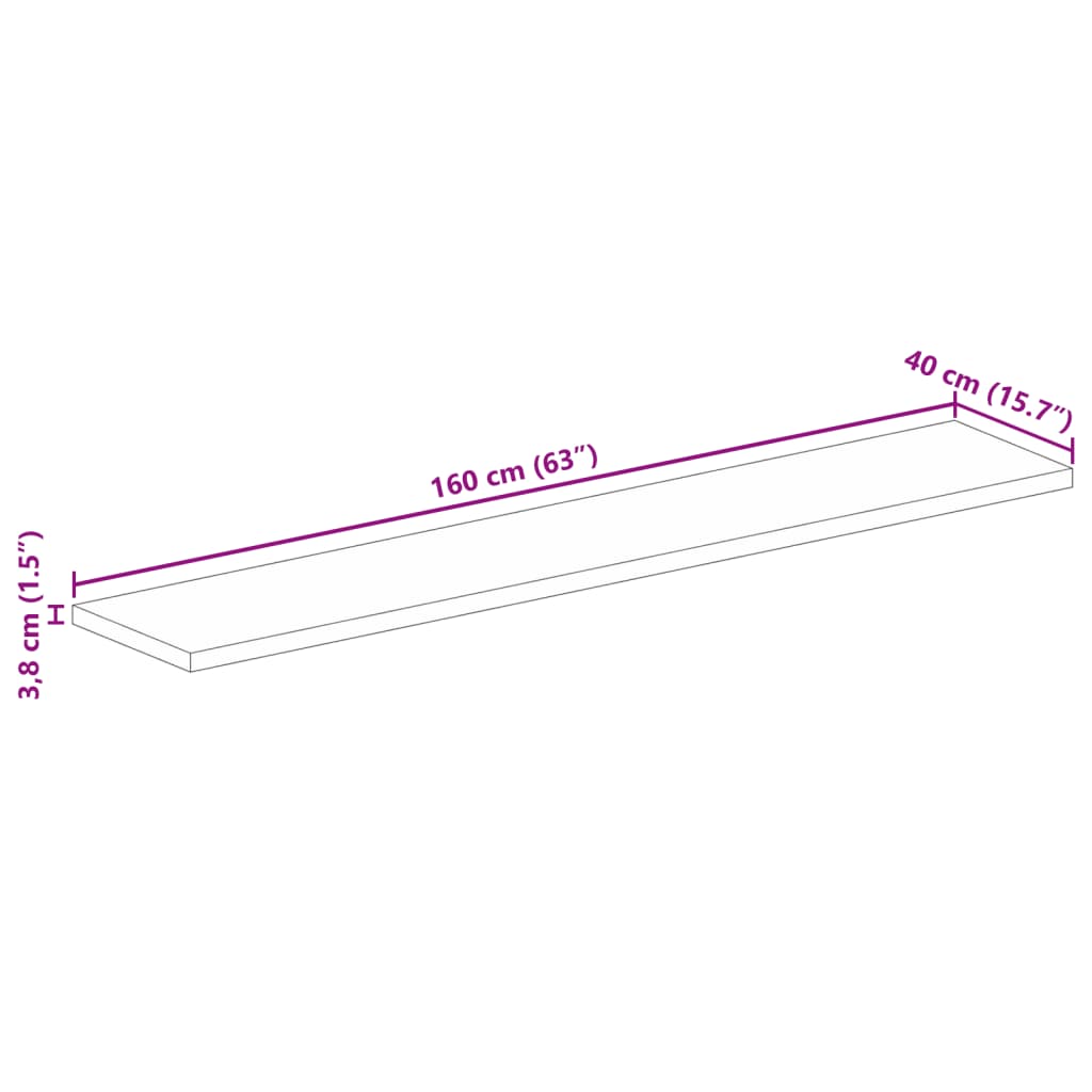 Επιφάνεια Τραπεζιού Ορθογώνια 160x40x3,8 εκ. Ανακυκλωμένο Ξύλο