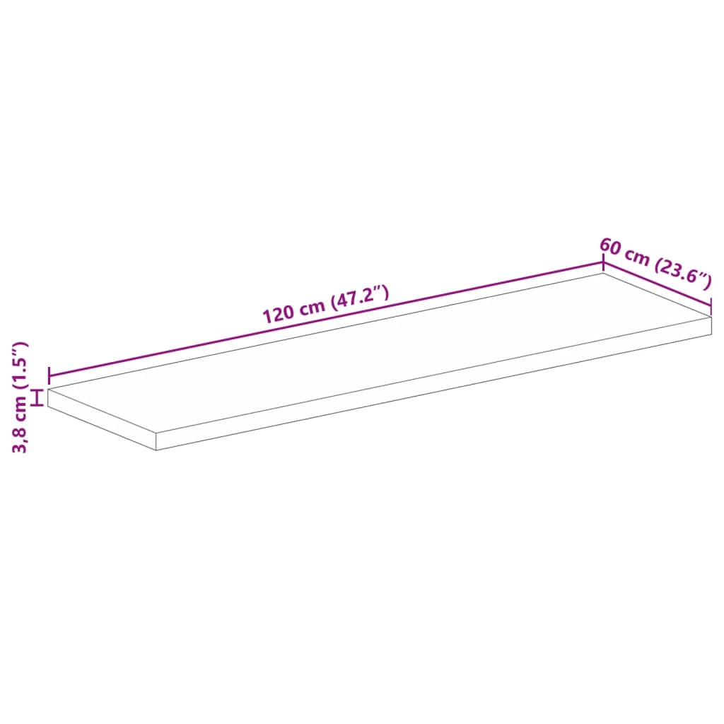 Επιφάνεια Τραπεζιού Ορθογώνια 120x60x3,8 εκ. Ανακυκλωμένο Ξύλο
