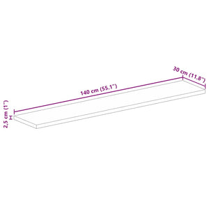 Επιφάνεια Τραπεζιού Ορθογώνια 140x30x2,5 εκ. Ανακυκλωμένο Ξύλο - Pakobazaar