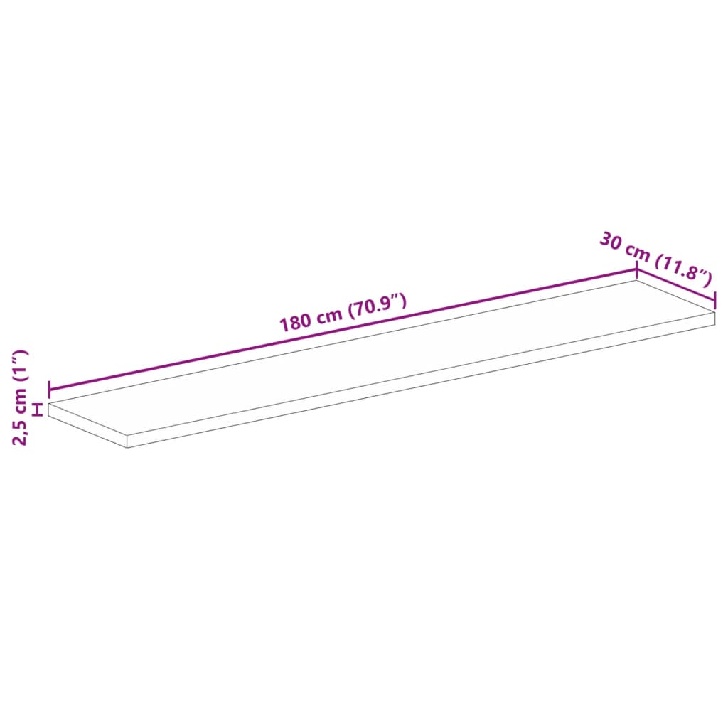 Επιφάνεια Τραπεζιού Ορθογώνια 180x30x2,5 εκ. Ανακυκλωμένο Ξύλο - Pakobazaar