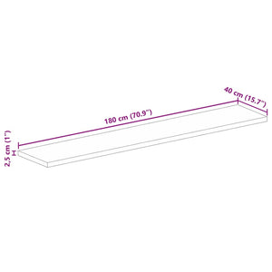 Επιφάνεια Τραπεζιού Ορθογώνια 180x40x2,5 εκ. Ανακυκλωμένο Ξύλο