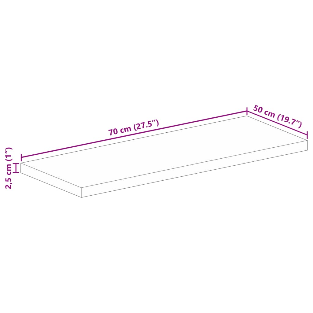 Επιφάνεια Τραπεζιού Ορθογώνια 70x50x2,5 εκ. Ανακυκλωμένο Ξύλο - Pakobazaar