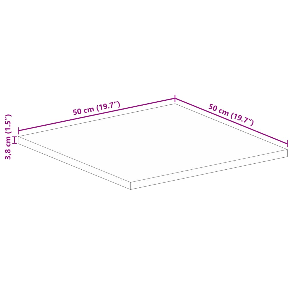 Επιφάνεια Τραπεζιού Τετράγωνη 50x50x3,8 εκ. Ανακυκλωμένο Ξύλο - Pakobazaar